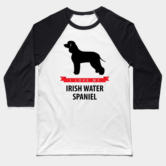 I Love My Irish Water Spaniel Baseball T-Shirt by millersye